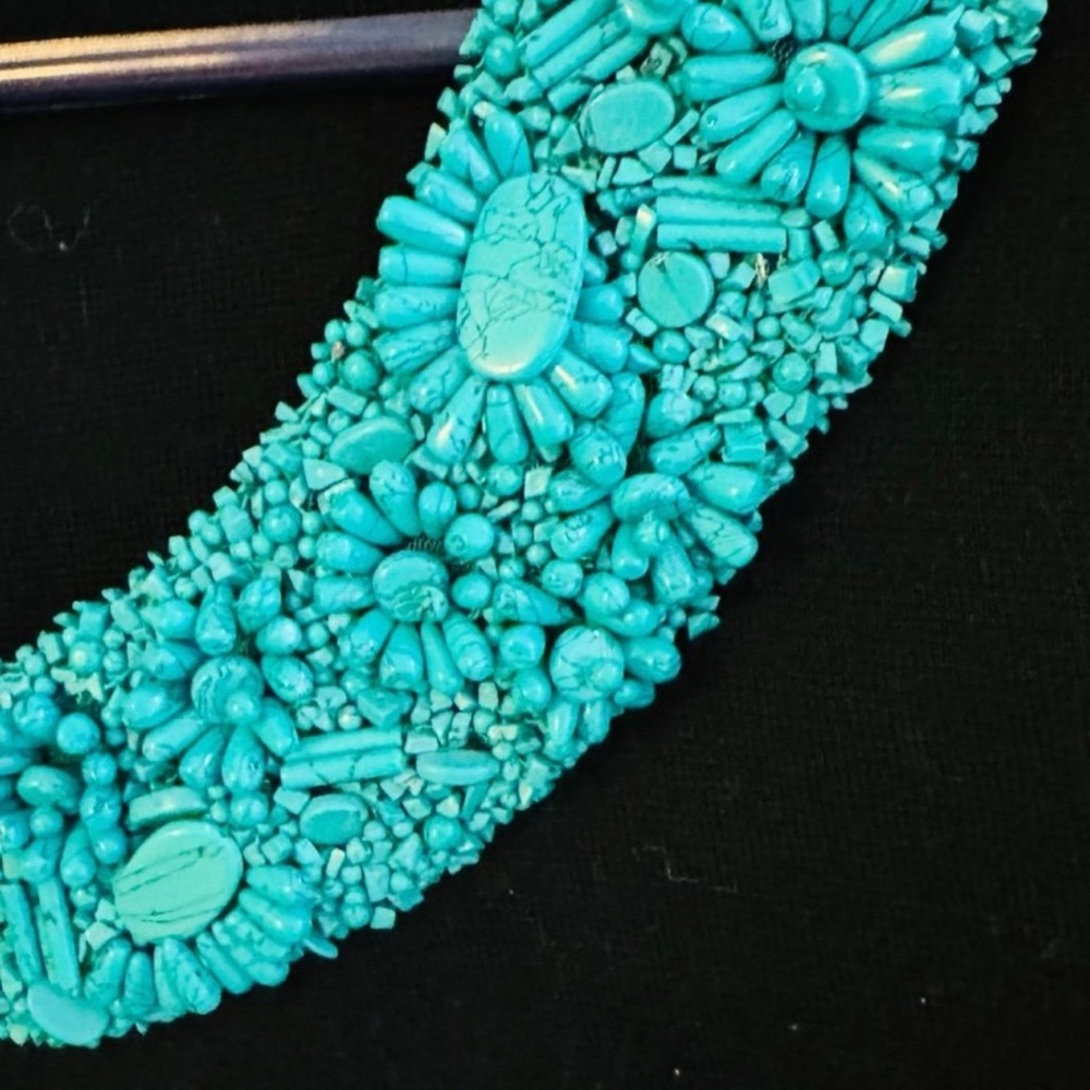 Moschino Cardigan embroidered with genuine Turquoise stones sz 10 Made in Italy - Picture 2 of 11